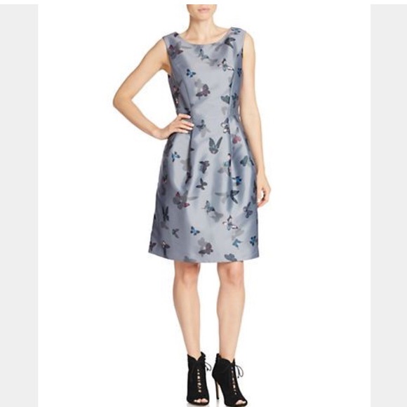 Lord & Taylor Dresses & Skirts - Lord & Taylor Silver Gray Butterfly Dress Sz. 2